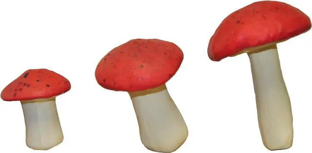 Main image of G & F MiniGardenn 10025 Fairy Garden Miniature Mushrooms (Set of 3), Orange, 0.5-1.25"High