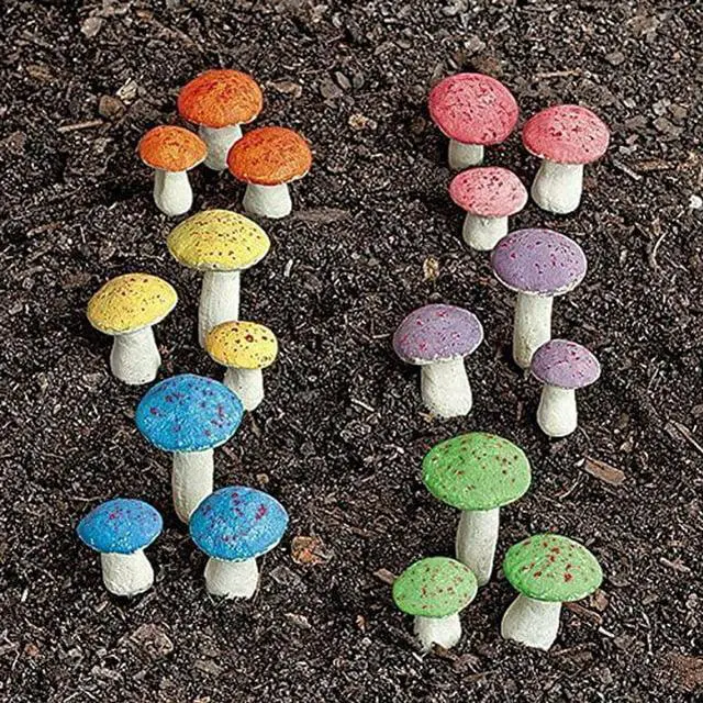 Alt view image 3 of 12 - G & F MiniGardenn 10025 Fairy Garden Miniature Mushrooms (Set of 3), Orange, 0.5-1.25"High