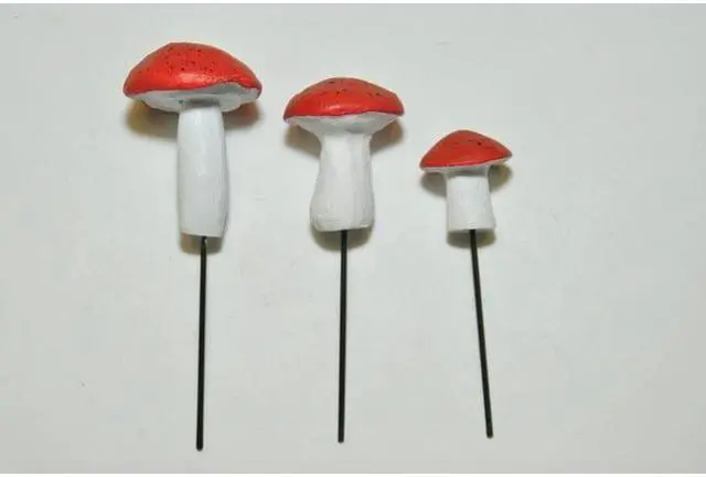 Alt view image 4 of 12 - G & F MiniGardenn 10025 Fairy Garden Miniature Mushrooms (Set of 3), Orange, 0.5-1.25"High