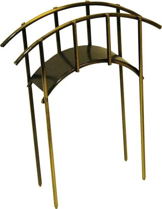 Main image of G & F Products MiniGardenn 10030 Fairy Garden Miniature Mini Bridge, Rustic, 4" L x 1.25" W x 2.5" H with 2" Picks