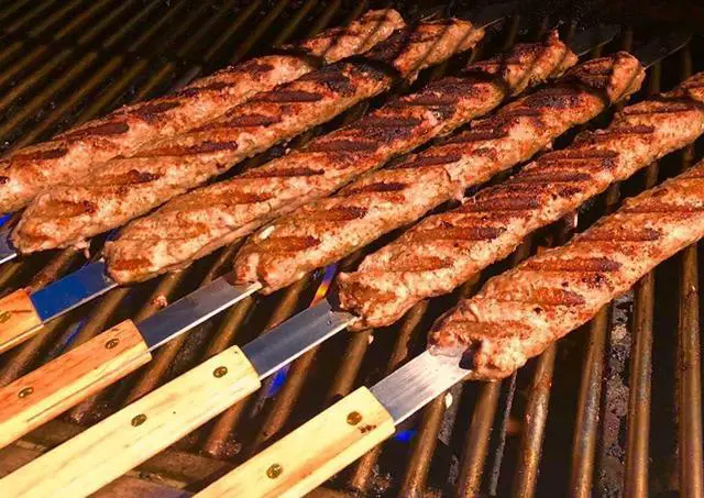 Alt view image 3 of 6 - G & F Products 25619 2020 23 Inch Long 5/8 Inch Wide 2mm Thin Stainless Steel BBQ Skewer 8 Piece, Silver