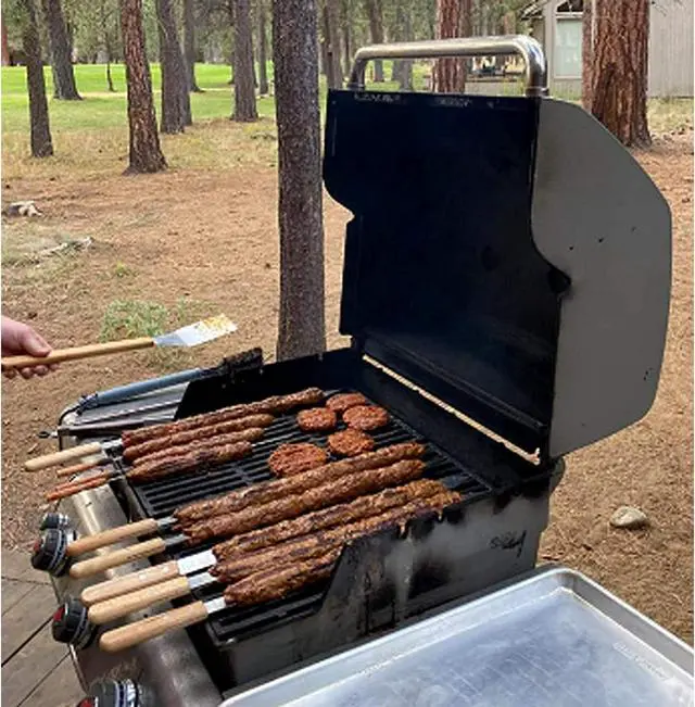 Alt view image 6 of 6 - G & F Products 25619 2020 23 Inch Long 5/8 Inch Wide 2mm Thin Stainless Steel BBQ Skewer 8 Piece, Silver