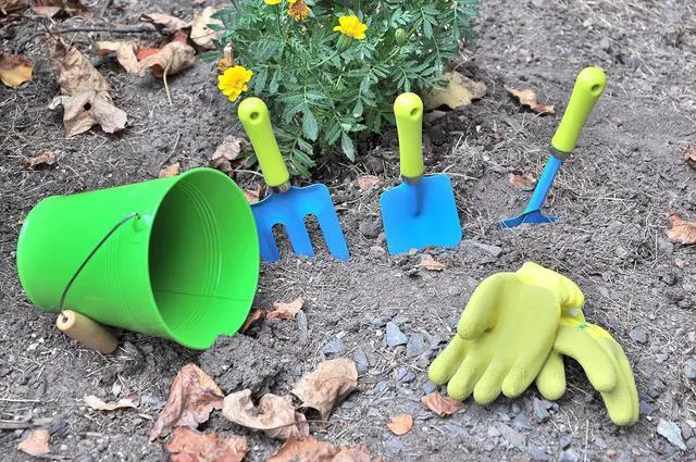 Alt view image 5 of 5 - G & F Products 10051 JustForKids Kids Water Pail with Garden Tools Set, Green