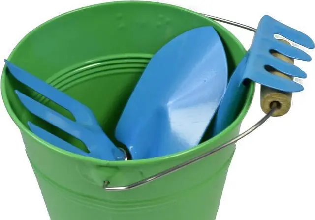 Alt view image 4 of 5 - G & F Products 10051 JustForKids Kids Water Pail with Garden Tools Set, Green