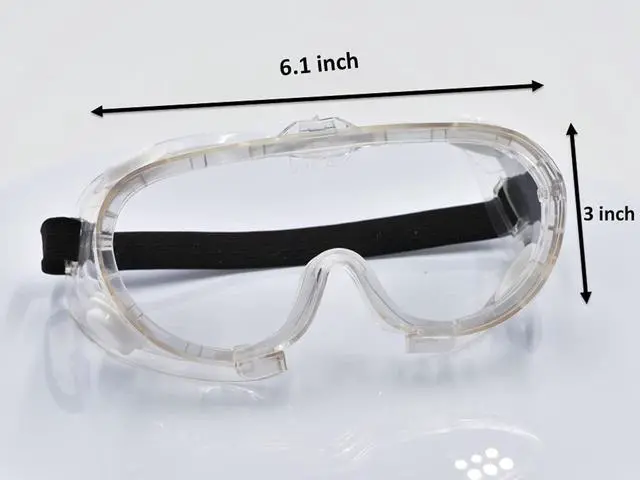 Alt view image 4 of 7 - Protective Safety Goggles, Clear Lens & Anti Fog, Adjustable Head Belt Lightweight & Durable, 1 Pack 2 Boxes