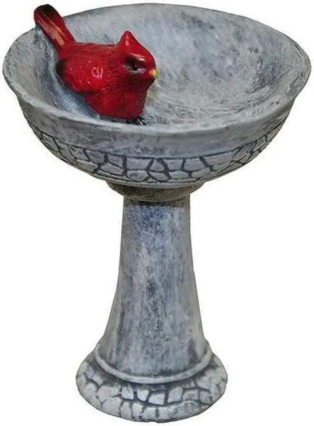 Alt view image 4 of 4 - G & F Products MiniGardenn 10027 Fairy Garden Polyresin Miniature, Cardinal Birdbath Pick
