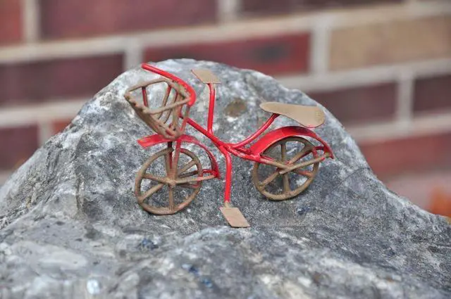 Alt view image 2 of 5 - G & F Products MiniGardenn 10022 Fairy Garden Miniature Mini Bicycle, Red