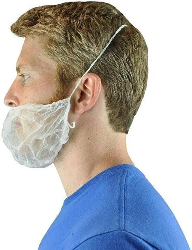 Alt view image 4 of 6 - G & F Disposable Beard Nets Spun-Bonded Polypropylene, Breathable and Soft, 100 Pack