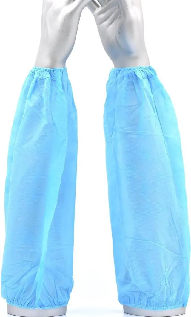 Main image of 100 Pieces of Arm Sleeves, Made of Non-Woven Fiber Sleeve Covers with Elastic Closures stretchble Reusable Blue 100 Pieces