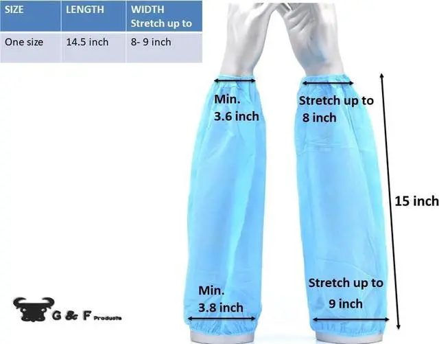 Alt view image 2 of 7 - 100 Pieces of Arm Sleeves, Made of Non-Woven Fiber Sleeve Covers with Elastic Closures stretchble Reusable Blue 100 Pieces
