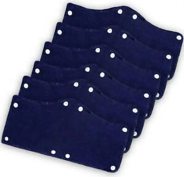 Alt view image 2 of 5 - G & F Terry Topper Cotton Blue Solid Print Snap-on Hat Sweatband, Unisex Comfortable, 6 Pieces