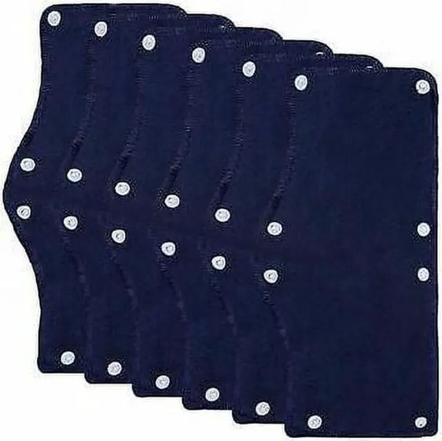 Alt view image 3 of 5 - G & F Terry Topper Cotton Blue Solid Print Snap-on Hat Sweatband, Unisex Comfortable, 6 Pieces