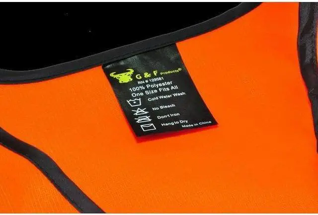 Alt view image 5 of 6 - G & F Industrial Safety Vest with Reflective Strips, Neon Orange
