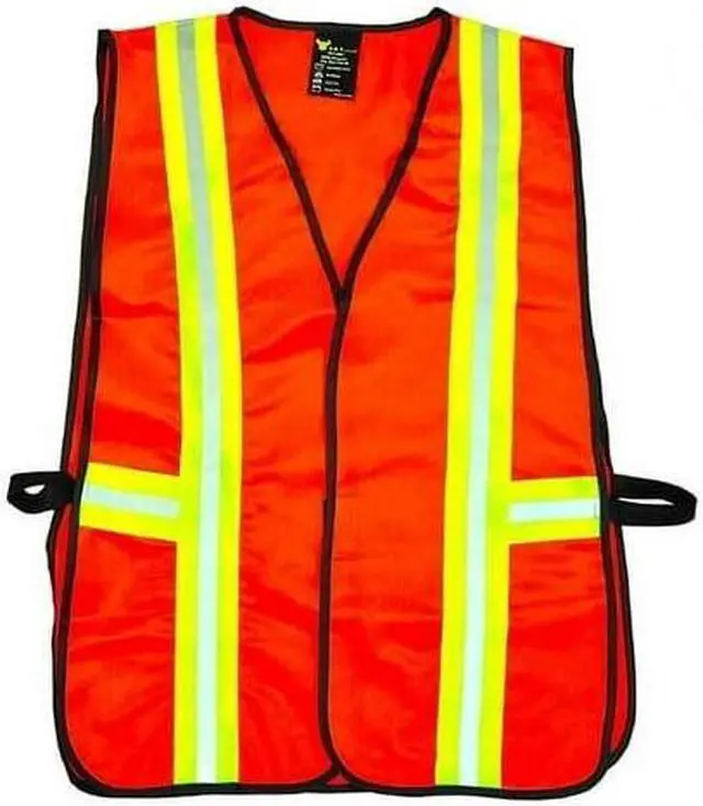 Alt view image 3 of 6 - G & F Industrial Safety Vest with Reflective Strips, Neon Orange