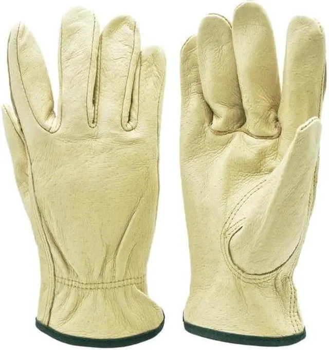 Main image of G & F Products Gloves Full Grain 2002MFBA, Leather Gloves, Unisex 3 Pairs, Size Medium