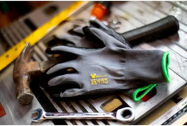 Alt view image 4 of 7 - G & F Products Knit Nylon Gloves 1519 Micro Form Nitrile Grip, 12 Pair, Size Medium