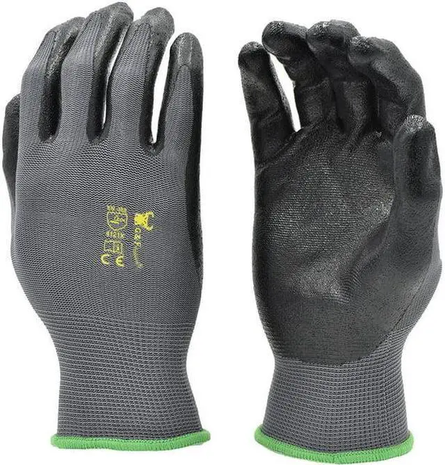 Main image of G & F Products Knit Nylon Gloves 1519 Micro Form Nitrile Grip, 12 Pair, Size Medium