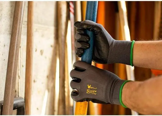 Alt view image 7 of 7 - G & F Products Knit Nylon Gloves 1519 Micro Form Nitrile Grip, 12 Pair, Size Medium