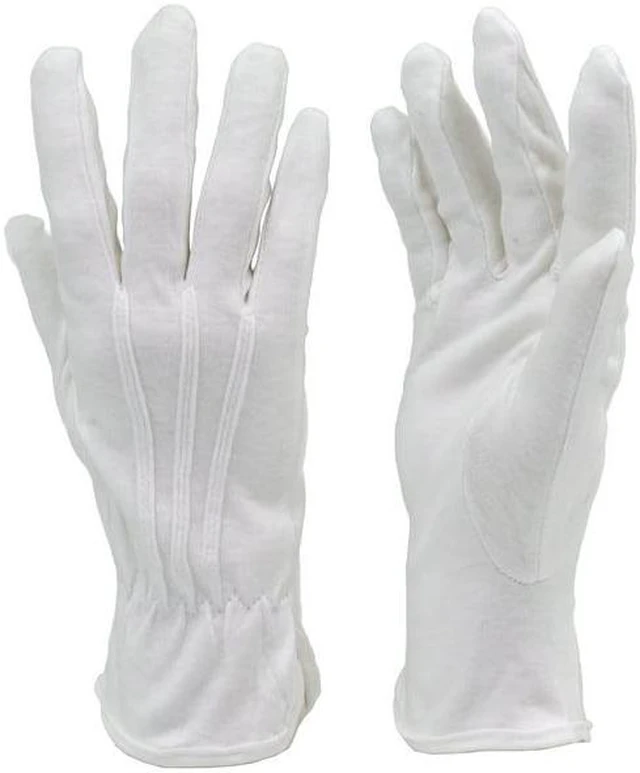 Main image of G & F Dress Gloves 100% Premium White Cotton Band Parade Gloves, 12 Pair(24 Gloves), Size x-Large