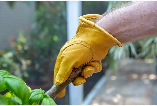 Alt view image 3 of 7 - G & F Cowhide Leather Gloves 6203, Reinforced Patch Palm, Garden Work, Unisex Size m, 3 Pairs X-Large