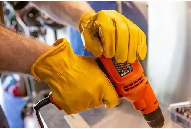 Alt view image 2 of 7 - G & F Cowhide Leather Gloves 6203, Reinforced Patch Palm, Garden Work, Unisex Size m, 3 Pairs X-Large