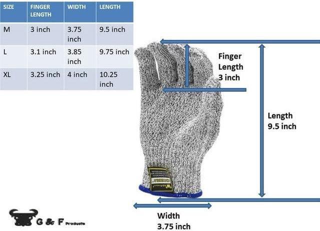 Alt view image 4 of 6 - G & F 57100L CUT Shield Classic level 5 Cut Resistant Gloves for Kitchen, Food Grade Cut Resistant Gloves, X-Large.,