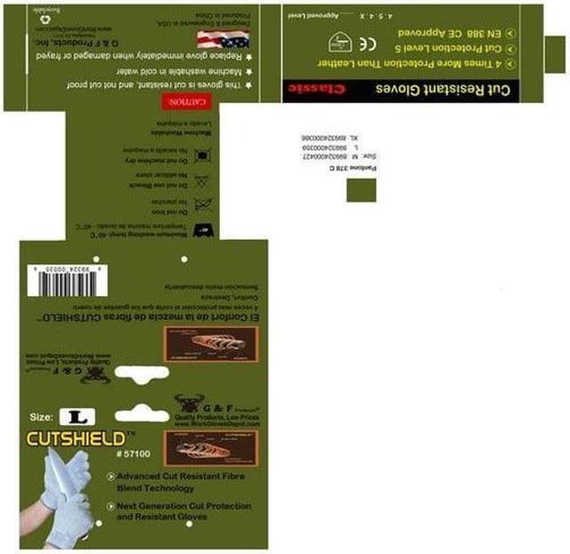 Alt view image 5 of 6 - G & F 57100L CUT Shield Classic level 5 Cut Resistant Gloves for Kitchen, Food Grade Cut Resistant Gloves, X-Large.,