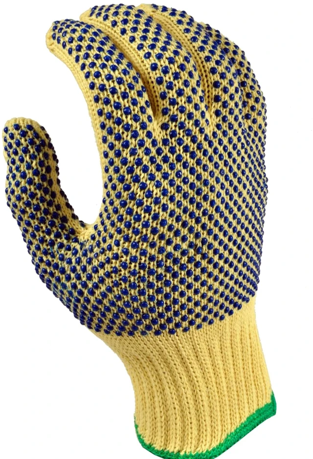 Alt view image 5 of 7 - G & F Products 1670M Kevlar Cut Resistant Work Gloves, 100% DuPont Kevlar Knit, PVC Dots Both Sides, ANSI Rated Safety Gloves for Kitchen, Wood Carving, Glass, Metal Handling, Medium, Yellow