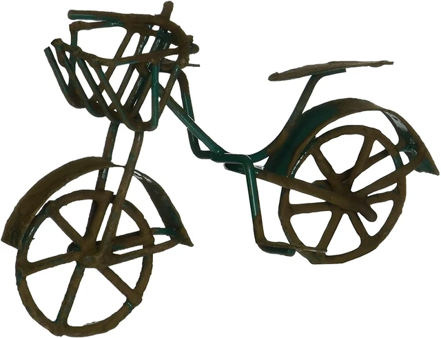 Alt view image 7 of 7 - G & F Products 10022 MiniGardenn Fairy Garden Miniature Metal Bicycle, Red, 3" W x 2" H