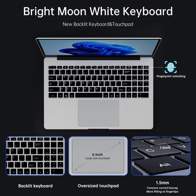Alt view image 4 of 7 - TUHUI  Laptop notebook  Windows 11 Pro 15.6 inch Intel Core i7 10510U 16GB Memory RAM DDR4 512GB M.2 SSD