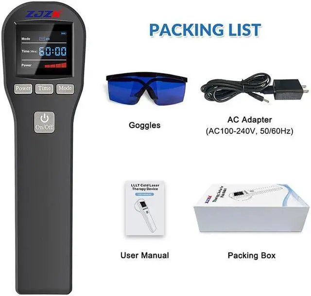 Alt view image 7 of 7 - ZJZK cold laser therapy device 4x808nm 16x650nm 880mW 20 diodes Arthritis Physiotherapy effective for Pain Relief Wound Healing Health Care