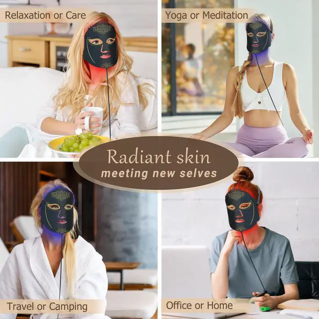 Alt view image 2 of 6 - ZJKC 7 Color Led Light Therapy Face Mask Red Light Therapy for Face, Upgraded Led Face Mask Light Therapy include 360PCS Led, Portable Silicone Beauty Facial Mask, Led Mask Therapy at Home and Trave