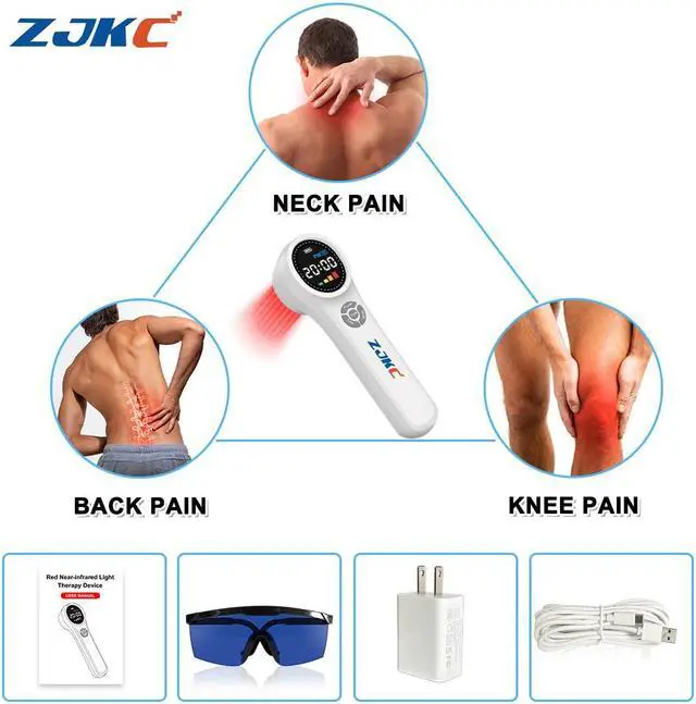 Alt view image 6 of 7 - ZJKC New Low Level Cold Laser Therapy Device 660nm 810nm 980nm Infrared Laser Lights for Body Pain Relief Wound Healing