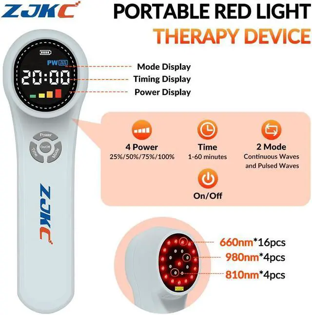 Alt view image 4 of 7 - ZJKC Cool Laser Treatment 660Nm 810Nm 980Nm Laser Therapy Device For Diminish Inflammation Pain Relief Speed Up Wound Healing Grey
