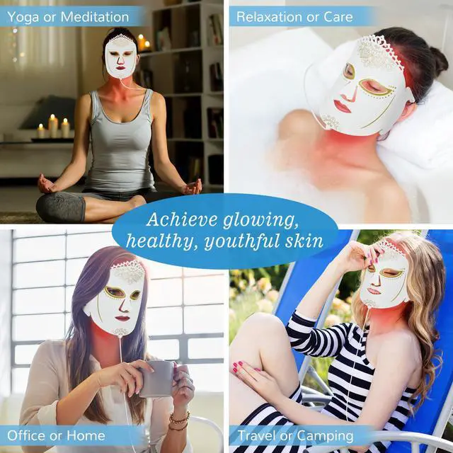 Alt view image 6 of 7 - ZJKC Red Light Therapy LED Mask 360Chips LED Light Mask Therapy Face Machine for Lighten Pigmentation Improve Skin Elasticity