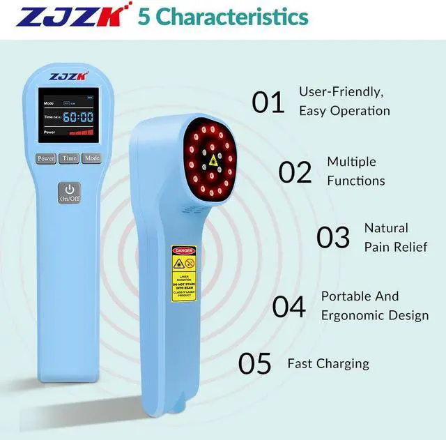 Alt view image 4 of 7 - ZJZK Laser Therapy Machine For Arthritis In Hands 4X808Nm 16X650Nm Laser Muscle Therapy  Improve After Surgical Wounds Healing Blue