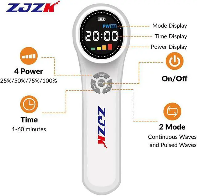 Alt view image 7 of 7 - ZJZK lllt Cold Laser Therapy Laser For Muscle Pain 660nm 810nm 980nm For Acute And Chronic Pain And Arthritis Home Portable