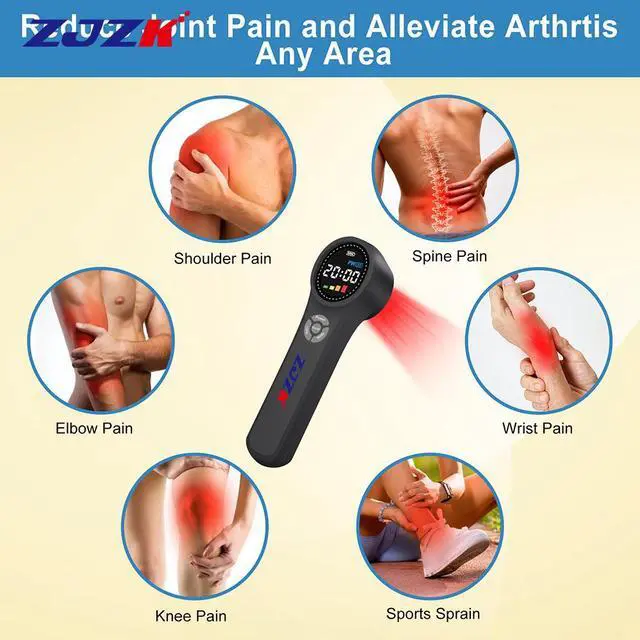 Alt view image 5 of 7 - ZJZK lllt Cold Laser Therapy Laser For Muscle Pain 660nm 810nm 980nm For Acute And Chronic Pain And Arthritis Home Portable Black