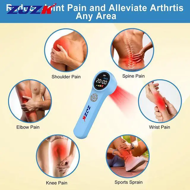 Alt view image 5 of 7 - ZJZK lllt Cold Laser Therapy Laser For Muscle Pain 660nm 810nm 980nm For Acute And Chronic Pain And Arthritis Home Portable Blue