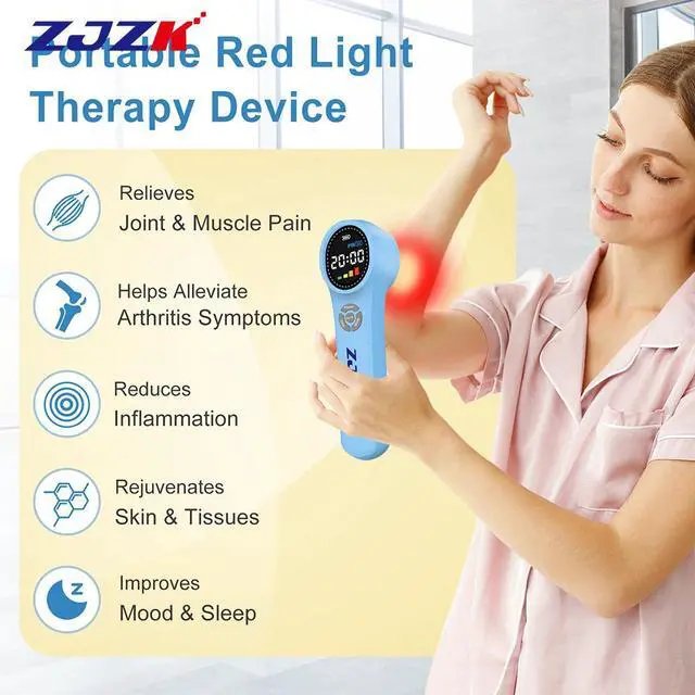 Alt view image 6 of 7 - ZJZK lllt Cold Laser Therapy Laser For Muscle Pain 660nm 810nm 980nm For Acute And Chronic Pain And Arthritis Home Portable Blue