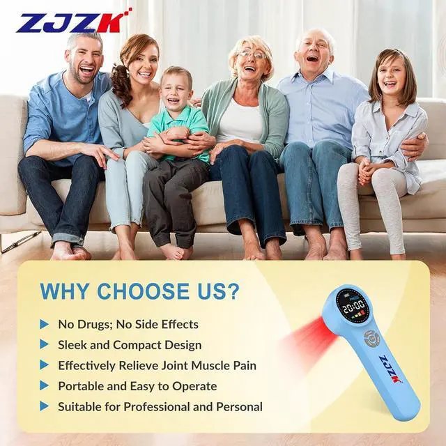 Alt view image 3 of 7 - ZJZK lllt Cold Laser Therapy Laser For Muscle Pain 660nm 810nm 980nm For Acute And Chronic Pain And Arthritis Home Portable Blue