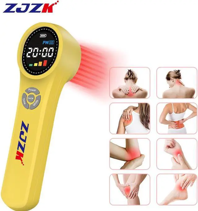 Main image of ZJZK lllt Cold Laser Therapy Laser For Muscle Pain 660nm 810nm 980nm For Acute And Chronic Pain And Arthritis Home Portable Yellow