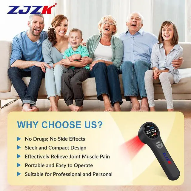 Alt view image 3 of 7 - ZJZK Low Level Laser Light Therapy 660nm 810nm 980nm Cold Laser Therapy For Back Pain  Tendinitis Neuralgia  Tenosynovitis