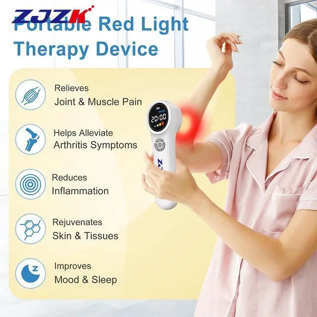Alt view image 6 of 7 - ZJZK Low Level Laser Light Therapy 660nm 810nm 980nm Cold Laser Therapy For Back Pain  Tendinitis Neuralgia  Tenosynovitis White