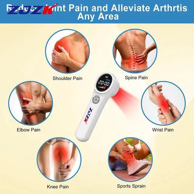 Alt view image 7 of 7 - ZJZK Low Level Laser Light Therapy 660nm 810nm 980nm Cold Laser Therapy For Back Pain  Tendinitis Neuralgia  Tenosynovitis White