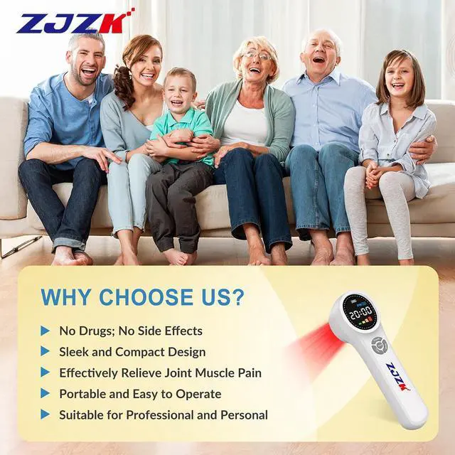 Alt view image 4 of 7 - ZJZK Low Level Laser Light Therapy 660nm 810nm 980nm Cold Laser Therapy For Back Pain  Tendinitis Neuralgia  Tenosynovitis White