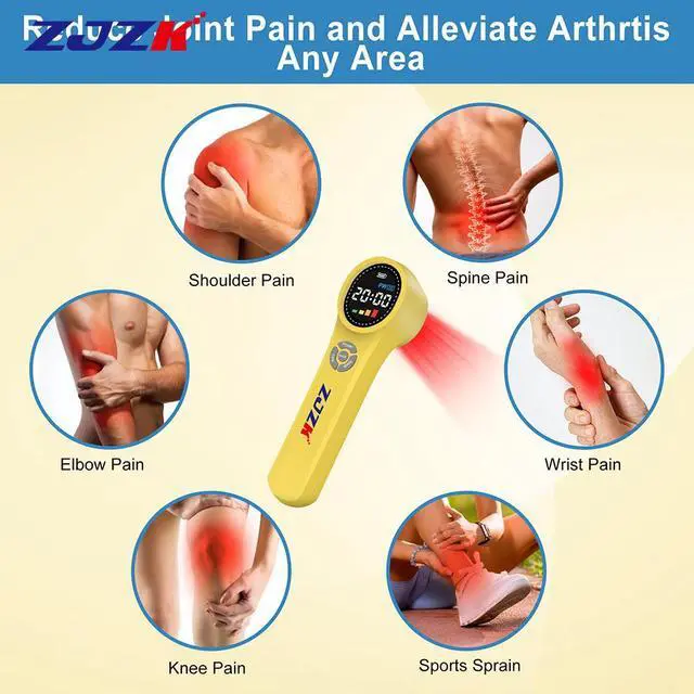 Alt view image 5 of 7 - ZJZK Low Level Laser Light Therapy 660nm 810nm 980nm Cold Laser Therapy For Back Pain  Tendinitis Neuralgia  Tenosynovitis Yellow