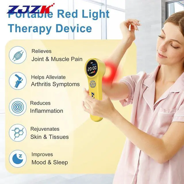 Alt view image 6 of 7 - ZJZK Low Level Laser Light Therapy 660nm 810nm 980nm Cold Laser Therapy For Back Pain  Tendinitis Neuralgia  Tenosynovitis Yellow