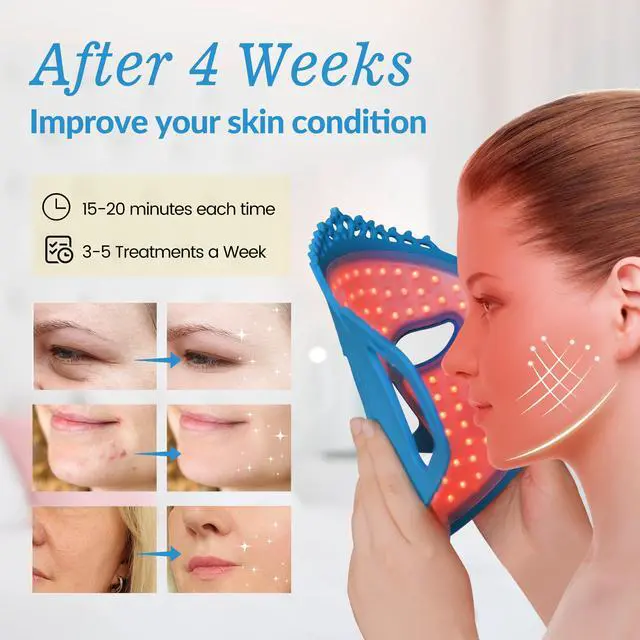 Alt view image 5 of 7 - ZJZK Best At Home Red Light Therapy 7 Color Led Light Therapy Face Mask Beauty Facial Mask For Skin Rejuvenation Skin Repair Aqua