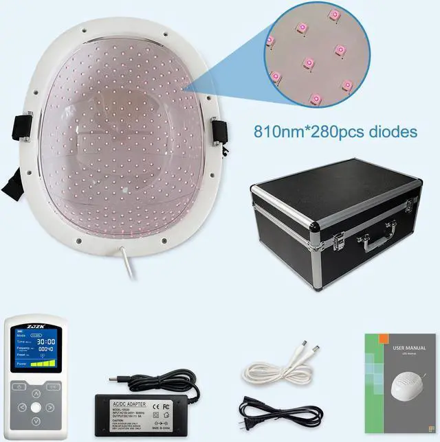 Alt view image 7 of 7 - ZJZK Led Professional Therapy Helmet 810Nm Near Infrared Light Therapy For Dementia & Depression Relief Portable Lightweight